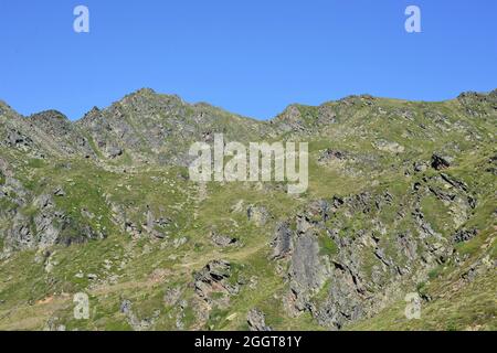 Punta di Tristaina vicino alla stazione sciistica di Ordino Arcalís, Andorra Foto Stock