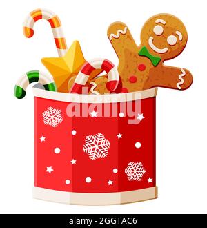 Dessert di tradizione di Capodanno in Coppa con Snowflake. Illustrazione Vettoriale