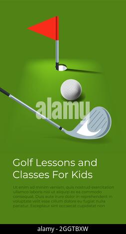 Lezioni di golf e corsi per bambini Illustrazione Vettoriale