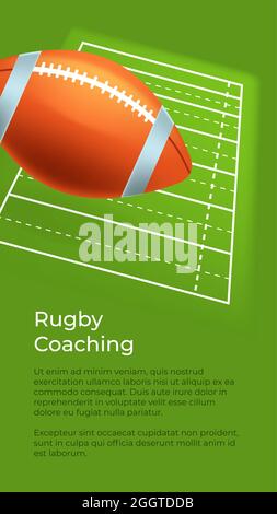 Allenamenti, allenamenti e allenamenti sul campo di Rugby Illustrazione Vettoriale
