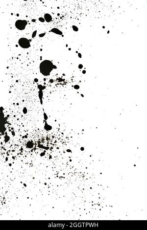 Motivo spruzzi d'inchiostro, sfondo nero spruzzi d'acquerello. Foto Stock