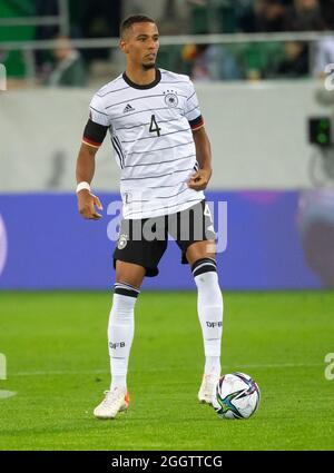 San Gallo, Svizzera. 2 settembre 2021. Calcio: Qualificazione Coppa del mondo Europa, Liechtenstein - Germania, fase del Gruppo, Gruppo J, Matchday 4 a Kybunpark. Thilo Kehrer di Germania gioca la palla. Credit: Sven Hoppe/dpa/Alamy Live News Foto Stock