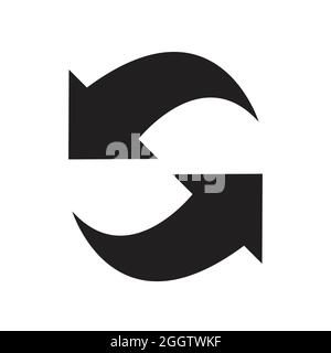 aggiorna icona vettore doppia freccia inversa scambio lineare segno per grafica, logo, sito web, social media, app mobile, Illustrazione dell'interfaccia utente. Illustrazione Vettoriale