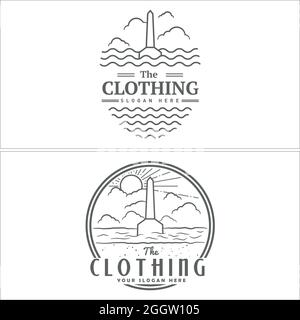 Business industria abbigliamento T-shirt Beach logo design Illustrazione Vettoriale