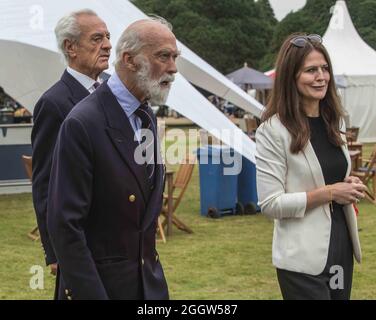 Hampton Court 3 settembre 2021 Prince Michael of Kent, membro della famiglia reale britannica ‘ e’ un cugino paterno della Regina Elisabetta ll , nipote di Re Giorgio V e della Regina Maria in visita ai Concorsi di eleganza di Hampton Court Paul Quezada-Neiman/Alamy Live News Foto Stock