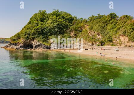 Parte di Charlestown Beach - Charlestown, Cornovaglia sud, Regno Unito. Foto Stock