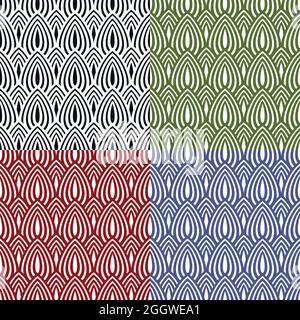 Set di motivi senza giunture astratti colorati. Illustrazione vettoriale. Illustrazione Vettoriale