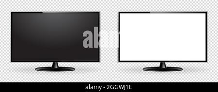 Schermo TV realistico con trasparenza Illustrazione Vettoriale