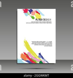 Design a colori A4 minimale. Relazione annuale, brochure, banner, idea, copertina, opuscolo, opuscolo. Illustrazione Vettoriale
