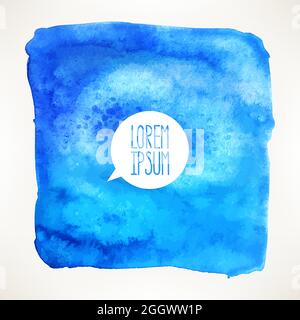 bellissimo sfondo blu acquerello. illustrazione disegnata a mano Illustrazione Vettoriale