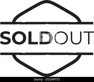 Modello vettoriale con logo simbolo esaurito Illustrazione Vettoriale