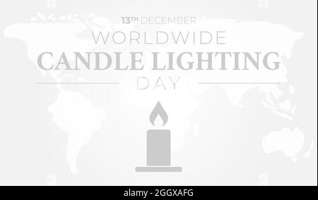 White Worldwide Candle Lighting Day sfondo Banner Illustrazione Vettoriale