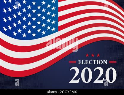 Elezioni presidenziali 2020 USA bandiera sfondo Illustrazione Illustrazione Vettoriale