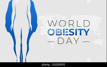 Banner illustrazione sfondo giorno di obesità mondiale Illustrazione Vettoriale
