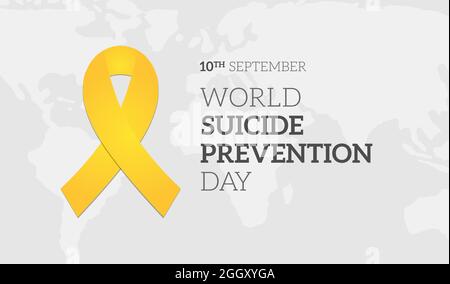 World Suicide Prevention Day sfondo Illustrazione Banner Illustrazione Vettoriale