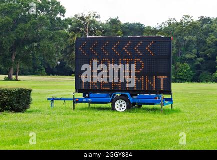 Il trattamento speciale del Covid è offerto dallo Stato della Florida in varie posizioni durante lo stato come qui in una chiesa locale in Alachua. Foto Stock