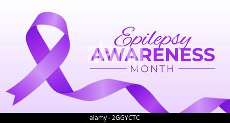 Banner sullo sfondo del mese di sensibilizzazione sull'epilessia Illustrazione Vettoriale