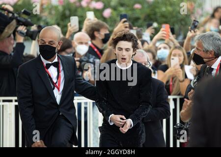 Venezia, Italia. 03 Settembre 2021. Timothee Chalamet partecipa al tappeto rosso del film 'Dune' durante il 78° Festival Internazionale del Cinema di Venezia il 03 settembre 2021 a Venezia, Italia. ©Foto: Cinzia Camela. Credit: Live Media Publishing Group/Alamy Live News Foto Stock