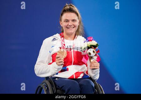 Tokyo, Giappone. 03 Settembre 2021. Jordanne Whiley (GBR), 3 SETTEMBRE 2021-Tennis su sedia a rotelle : cerimonia di Medaglia delle Singles delle Donne al Parco di Tennis Ariake durante i Giochi Paralimpici di Tokyo 2020 a Tokyo, Giappone. Credit: SportsPressJP/AFLO/Alamy Live News Credit: AFLO Co. Ltd./Alamy Live News Foto Stock