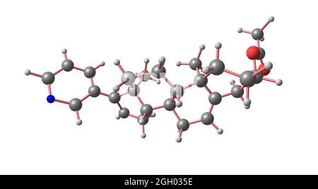 Abiraterone è un antiandrogeno usato per trattare il cancro metastatico della prostata, resistente alla castrazione. illustrazione 3d Foto Stock