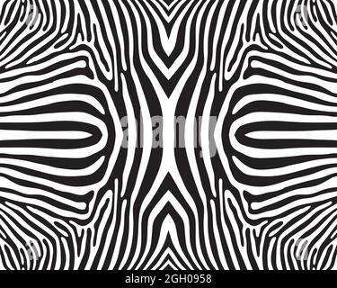 Motivo zebra senza cuciture in bianco e nero su sfondo bianco Foto Stock
