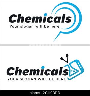 Tecnologia laboratorio ricerca logo design Illustrazione Vettoriale