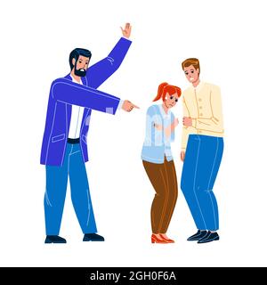 Aggressività boss e negativo in Office Vector Illustrazione Vettoriale