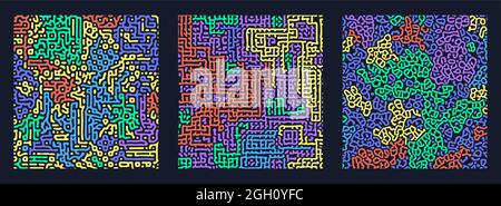 Motivo di Turing. Modello di reazione-diffusione. Basi chimiche di morfogenesi. Illustrazione Vettoriale