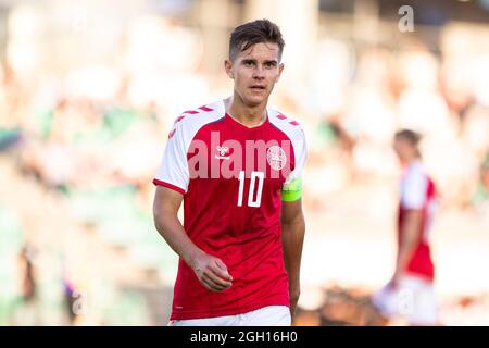 Gladsaxe, Danimarca. 3 settembre 2021. Victor Jensen (10) di Danimarca ha visto durante la partita internazionale Under 21 amichevole tra Danimarca e Grecia nello stadio Gladsaxe di Gladsaxe, Danimarca. (Photo Credit: Gonzales Photo/Alamy Live News Foto Stock