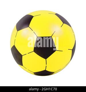 Giocattoli - sfera gialla e nera. Isolato su sfondo bianco Foto Stock