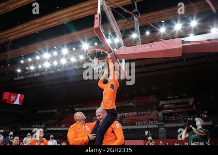 Tokyo, Giappone, 4 settembre 2021, Tokyo 2020 Giochi Paralimpici. Sedia a rotelle basket Olanda vs Cina. Medaglia d'oro per i Paesi Bassi. Foto Stock