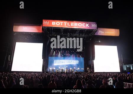 Napa, Stati Uniti. 03 Settembre 2021. (L-R) Brittney Spencer, Maren Morris, Brandi Carlile e Natalie Hemby delle Highwomen si esibiscono nel corso del 2021 presso la Napa Valley Expo di BottleRock il 03 settembre 2021 a Napa, California. Foto: Chris Tuite/imageSPACE/ Credit: Imagespace/Alamy Live News Foto Stock