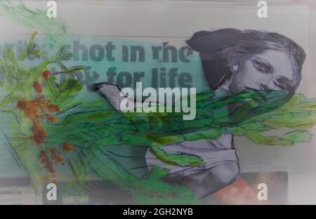 Collage di supporti misti montaggio fotografico Foto Stock