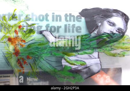 Collage di supporti misti montaggio fotografico Foto Stock