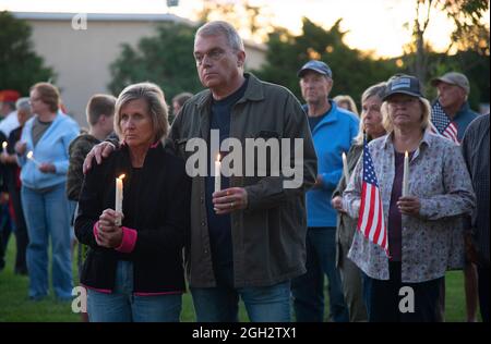 Una veglia a lume di candela a Hyannis, Massachusetts (USA) per i caduti membri del servizio in Afghanistan. Foto Stock