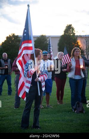 Una veglia a lume di candela a Hyannis, Massachusetts (USA) per i caduti membri del servizio in Afghanistan. Foto Stock