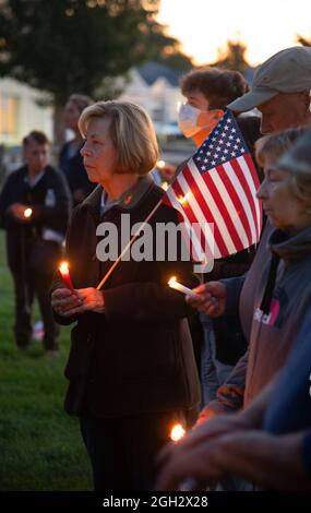 Una veglia a lume di candela a Hyannis, Massachusetts (USA) per i caduti membri del servizio in Afghanistan. Foto Stock