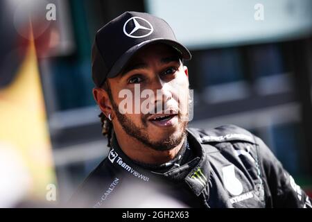 HAMILTON Lewis (gbr), Mercedes AMG F1 GP W12 e Performance, in azione durante la Formula 1 del Gran Premio d'Olanda Heineken 2021, 13° round del FIA Formula uno World Championship 2021 dal 3 al 5 settembre 2021 sul circuito di Zandvoort, a Zandvoort, Olanda Foto Stock