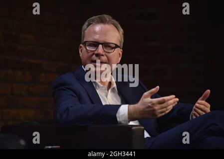 Colonia, Germania. 4 settembre 2021. L'autore e sociologo Andreas Reckwitz, Professore di Sociologia Generale e Sociologia Culturale all'Università Humboldt di Berlino, parlerà e discuterà a phil.COLOGNE, il festival internazionale della filosofia. Credit: Horst Galuschka/dpa/Horst Galuschka dpa/Alamy Live News Foto Stock