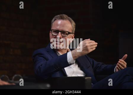Colonia, Germania. 4 settembre 2021. L'autore e sociologo Andreas Reckwitz, Professore di Sociologia Generale e Sociologia Culturale all'Università Humboldt di Berlino, parlerà e discuterà a phil.COLOGNE, il festival internazionale della filosofia. Credit: Horst Galuschka/dpa/Horst Galuschka dpa/Alamy Live News Foto Stock