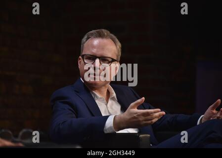 Colonia, Germania. 4 settembre 2021. L'autore e sociologo Andreas Reckwitz, Professore di Sociologia Generale e Sociologia Culturale all'Università Humboldt di Berlino, parlerà e discuterà a phil.COLOGNE, il festival internazionale della filosofia. Credit: Horst Galuschka/dpa/Horst Galuschka dpa/Alamy Live News Foto Stock