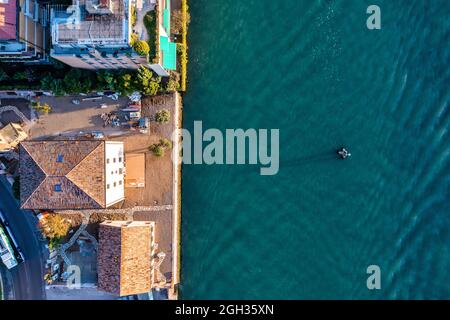 Veduta aerea dell'isola di Lido de Venezia a Venezia. Foto Stock