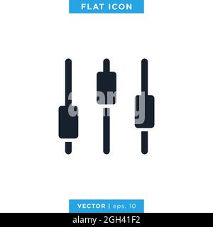 Icona equalizzatore modello di disegno di disegno di disegno di stock vettoriale. Vettore eps 10. Illustrazione Vettoriale