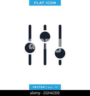 Icona equalizzatore modello di disegno di disegno di disegno di stock vettoriale. Vettore eps 10. Illustrazione Vettoriale