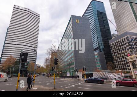 Maggio 2021, Sydney: L'edificio modernista MLC del 1956 a North Sydney, New South Wales, Australia, è stato recentemente nominato patrimonio dello Stato. Foto Stock