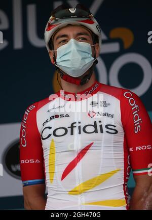 Elia Viviani di Cofidis durante il Benelux Tour 2021, Stage 6, Ottignies-Louvain-la-Neuve - Houffalize (207,6 km) il 4 settembre 2021 a Houffalize, Belgio - Foto Laurent Lairys / DPPI Foto Stock