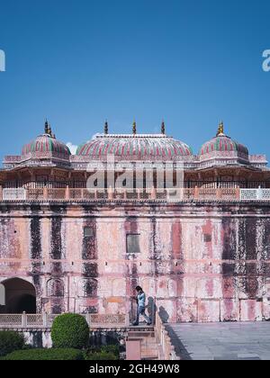 Jaipur, Rajasthan, India- 27 settembre 2020: Vista posteriore del cancello del palo di Ganesh. Foto Stock