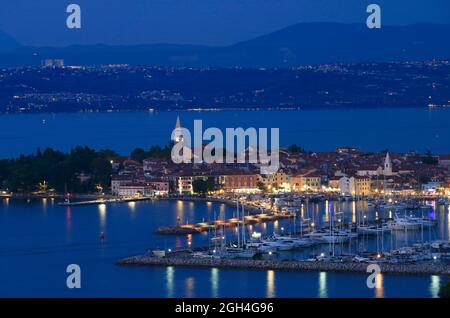 Izola in serata, Slovenia Foto Stock