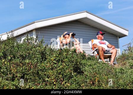 Zandvoort, Paesi Bassi. 05 settembre 2021. Circuito atmosfera - due ventole. 05.09.2021. Formula 1 World Championship, Rd 13, Gran Premio d'Olanda, Zandvoort, Paesi Bassi, Giorno di gara. Il credito fotografico dovrebbe essere: XPB/Press Association Images. Credit: XPB Images Ltd/Alamy Live News Foto Stock