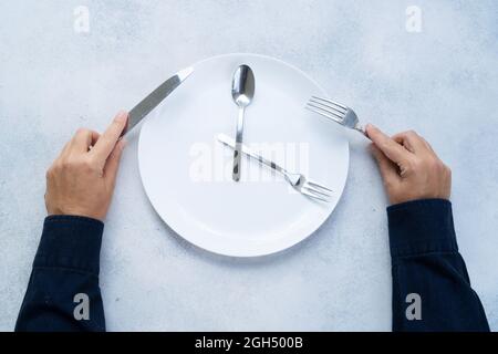 Concetto di dieta di farsting intermited Foto Stock